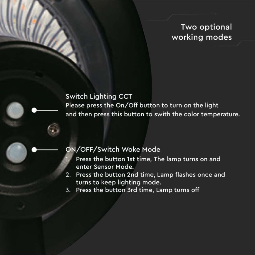 Aplique LED solar con sensor LED/15W/3,2V 4000K/6000K IP65