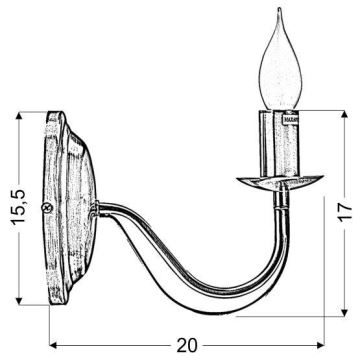 Aplique MUZA 1xE14/40W/230V