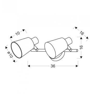 Aplique PIN 2xE14/40W/230V