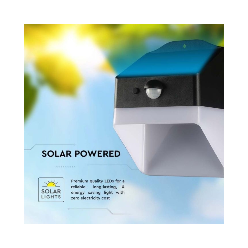 Aplique solar LED con sensor LED/2W/3,7V 4000K IP65