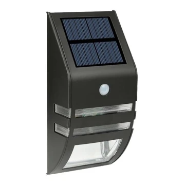 Aplique solar LED con sensor LED/3,7V IP44 negro
