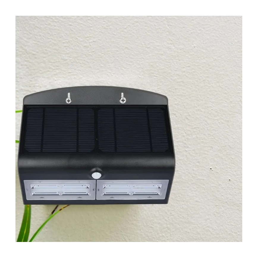 Aplique solar LED con sensor LED/7W/3,7V 4000K IP65 negro