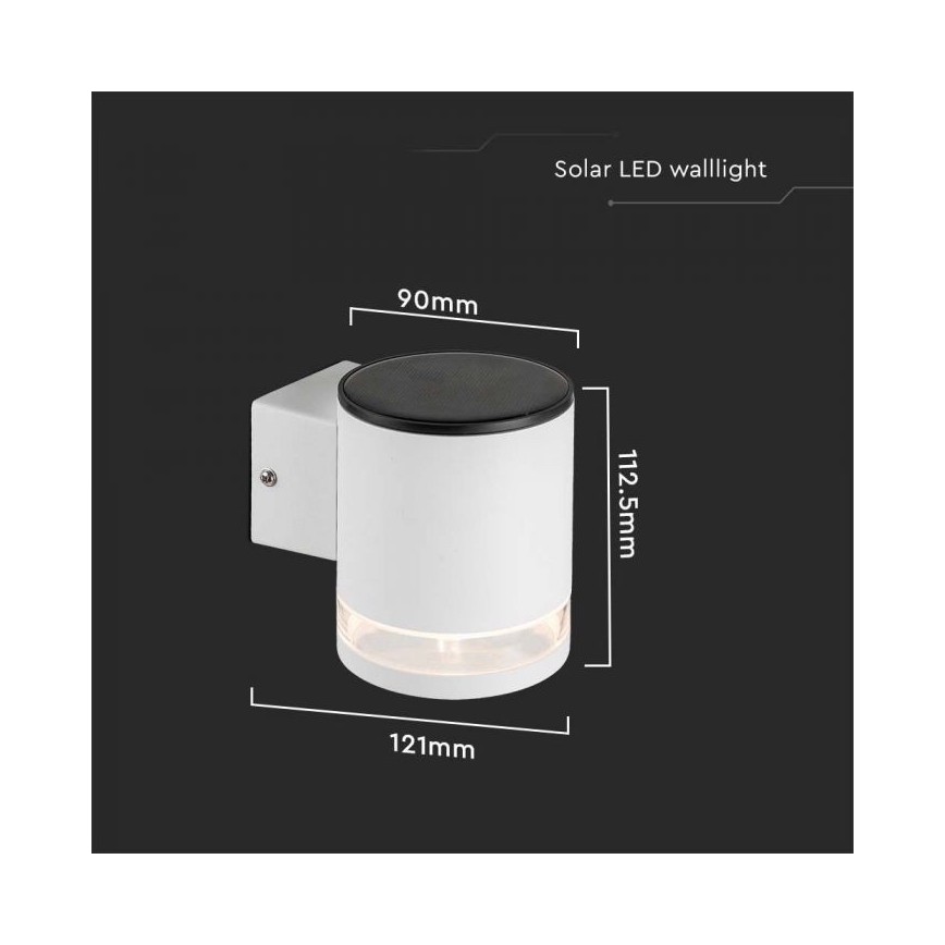 Aplique solar LED de exterior LED/1W/3,7V 3000K IP54 blanco