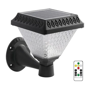 Aplique solar LED regulable LED/0,8W/5,5V 3000/4000/6400K IP44 + mando a distancia