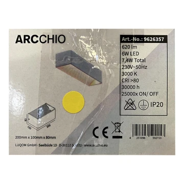 Arcchio - Aplique LED KARAM LED/6W/230V