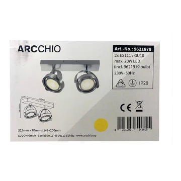 Arcchio - Foco LED regulable MUNIN 2xES111/GU10/11,5W/230V