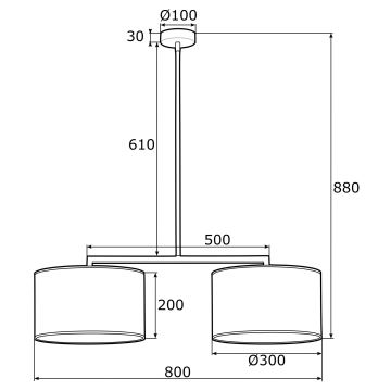 Argon 0899 - Lámpara colgante KARIN 2xE27/15W/230V negro