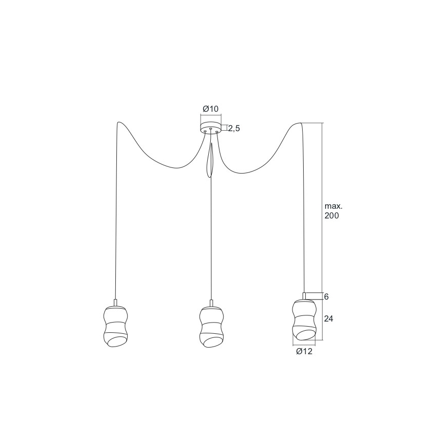 Argon 1357 - Lámpara LED colgante GARDA 3xLED/5W/230V