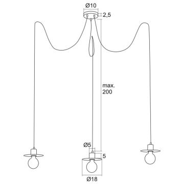 Argon 1376 - Lámpara de araña CORSO 3xE27/15W/230V blanco
