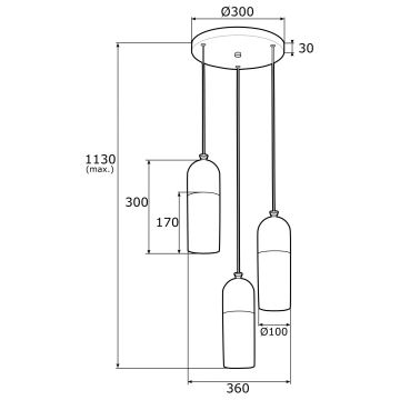 Argon 1465 - Lámpara colgante BURGOS 3xE27/15W/230V cromo brillante