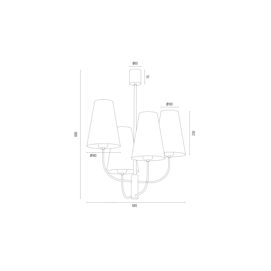 Argon 1822 - Lámpara colgante SAFIANO 4xE27/15W/230V negro