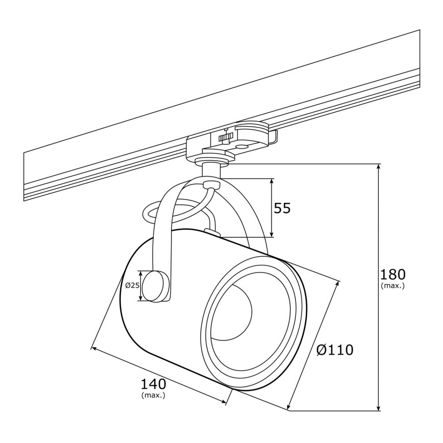 Argon 4309 - Foco para sistema carril NET 1x 1x27/15W/230V blanco