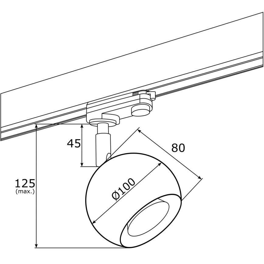 Argon 4379 - Foco para sistema de rieles MURI 1xGU10/5W/230V negro