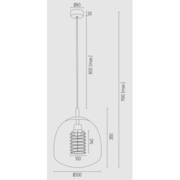 Argon 4677 - Lámpara colgante GLEN 1xE27/15W/230V