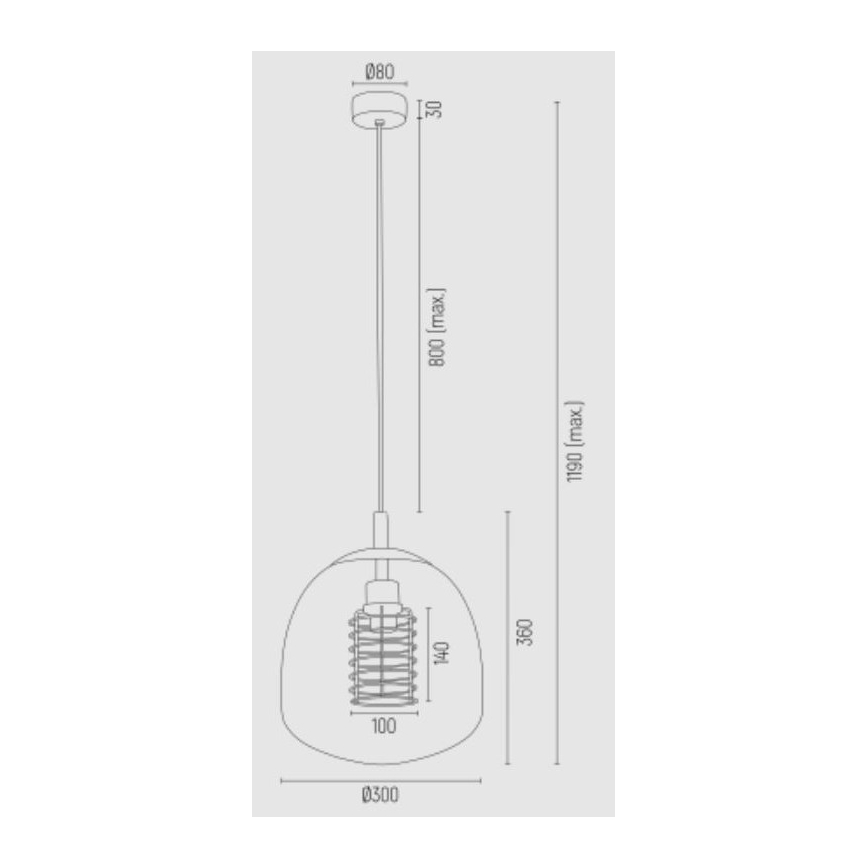 Argon 4677 - Lámpara colgante GLEN 1xE27/15W/230V