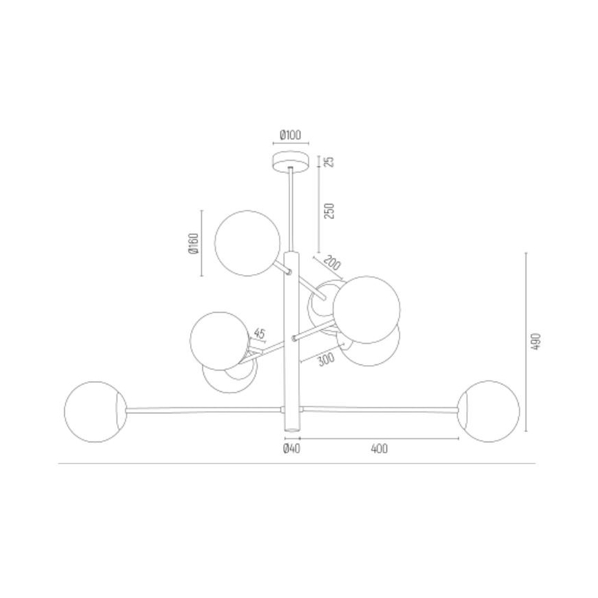 Argon 5043 - Lámpara de araña CAMERON 8xE27/15W/230V bronce