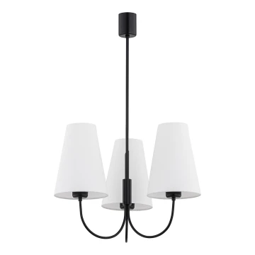 Argon 6268 - Lámpara colgante SAFIANO 3xE27/15W/230V negro