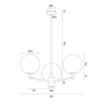 Argon 6307 - Lámpara colgante PALOMA 3xE14/7W/230V dorado/blanco