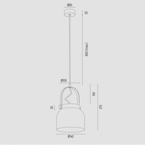 Argon 8292 - Lámpara colgante LOGAN 1xE27/15W/230V diá. 14 cm rojo