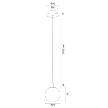 Argon 8506 - Lámpara colgante PALOMA 1xE14/7W/230V diá. 12 cm dorado/blanco