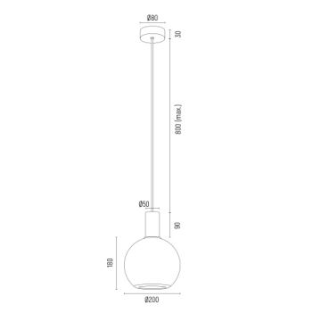 Argon 8564 - Lámpara colgante SAGUNTO PLUS 1xE27/15W/230V diá. 20 cm negro