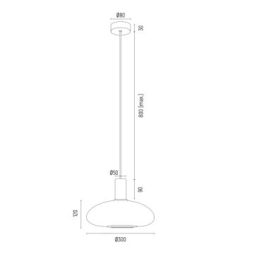 Argon 8565 - Lámpara colgante SAGUNTO PLUS 1xE27/15W/230V diá. 30 cm negro