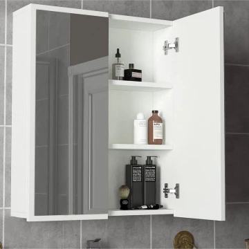 Armario de baño con espejo KAYLA 78x60 cm blanco