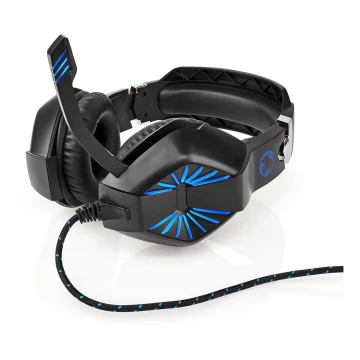 Auriculares LED Gaming con micrófono negro/azul
