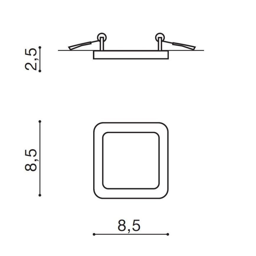 Azzardo AZ2833 - Lámpara empotrable de baño LED SLIM 1xLED/6W/230V IP44 CRI 90