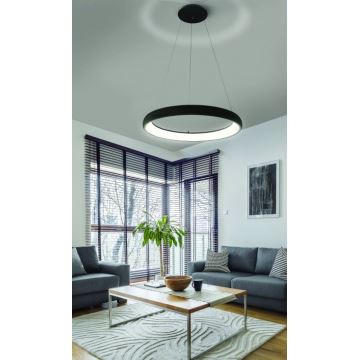 Azzardo AZ5063 - Lámpara de araña LED regulable ANTONIO LED/50W/230V negro + control remoto