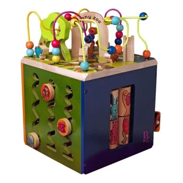 B-Toys - Cubo interactivo Zoo madera de caucho