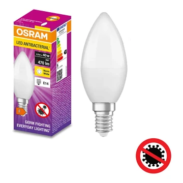 Bombilla LED antibacteriana B40 E14/4,9W/230V 2700K - Osram