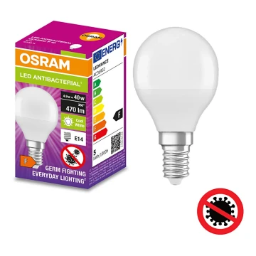 Bombilla LED antibacteriana P40 E14/4,9W/230V 4000K - Osram