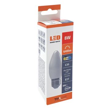 Bombilla LED C35 E27/8W/230V 2700K