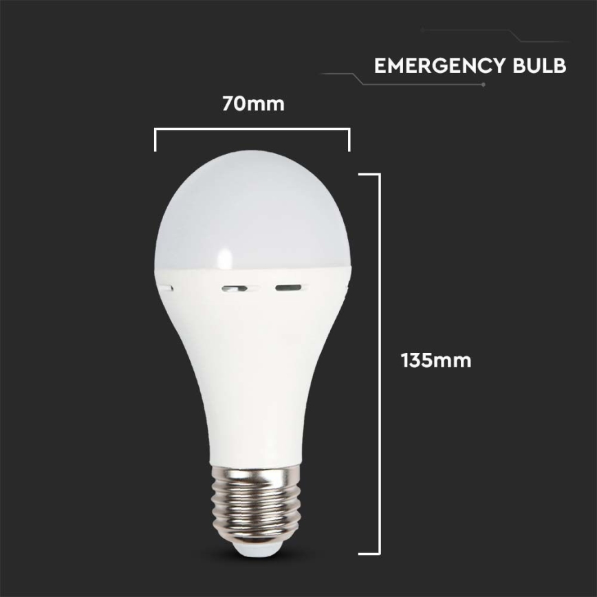Bombilla LED con emergencia mode A70 E27/9W/230V 4000K