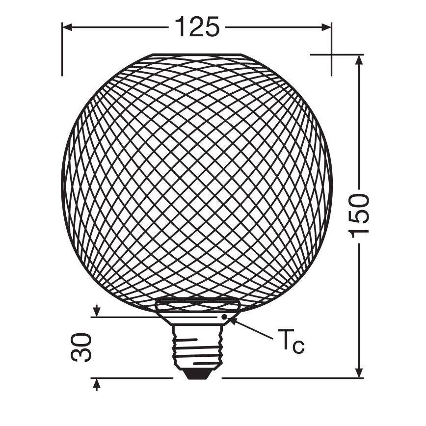 Bombilla LED DECOR FLAT G125 E27/3,5W/230V 2700K negro - Osram