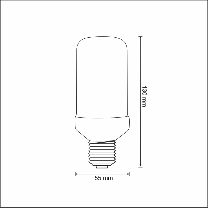 Bombilla LED decorativa FLAME T60 E27/3W/230V 1400K