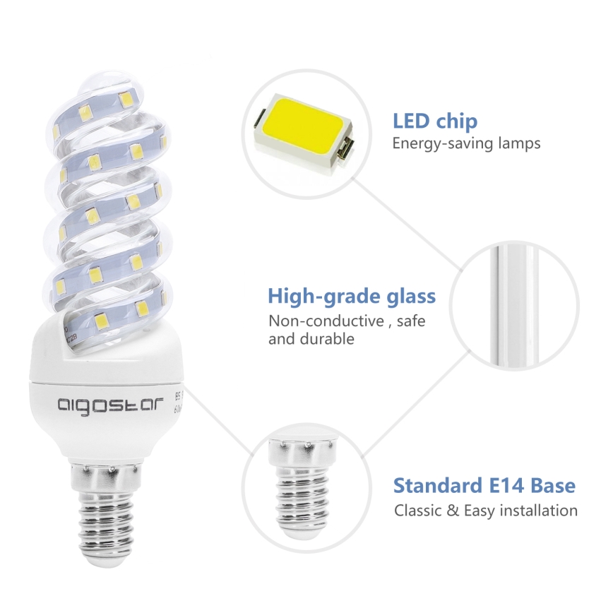 Bombilla LED E14/7W/230V 6500K - Aigostar