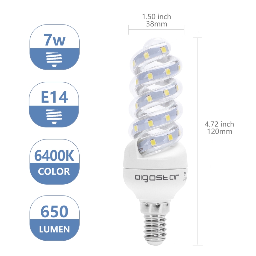 Bombilla LED E14/7W/230V 6500K - Aigostar