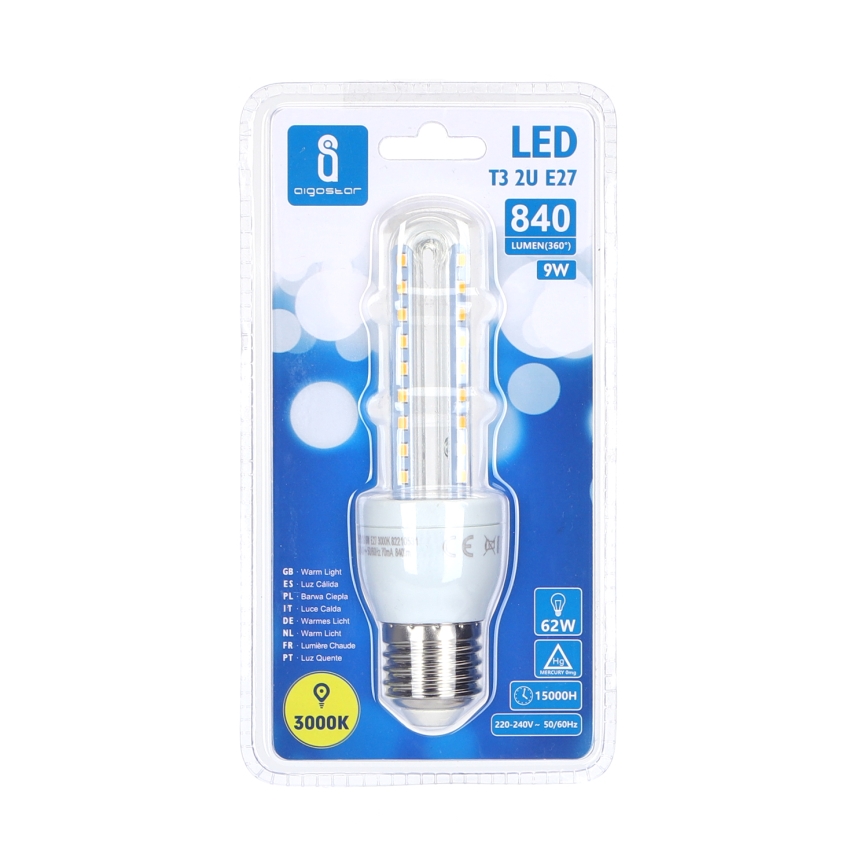 Bombilla LED E27/9W/230V 3000K - Aigostar