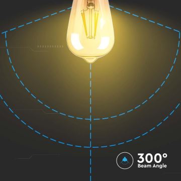 Bombilla LED FILAMENT AMBER ST64 E27/8W/230V 2200K