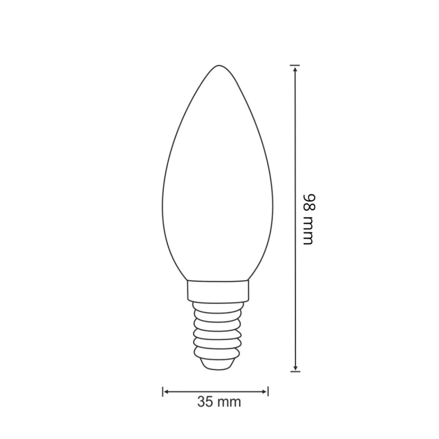 Bombilla LED FILAMENT C37 E14/2W/230V 3000K