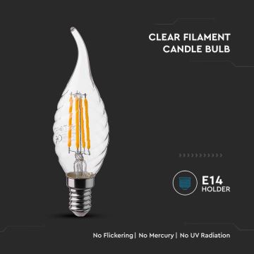 Bombilla LED FILAMENT E14/4W/230V 6500K