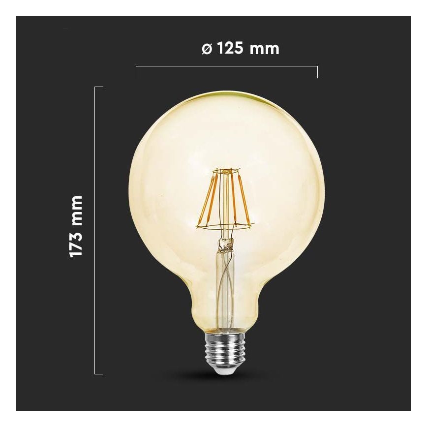 Bombilla LED FILAMENT G125 E27/12W/230V 2200K