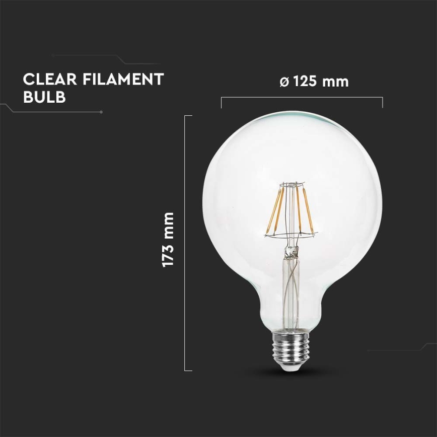 Bombilla LED FILAMENT G125 E27/12W/230V 4000K