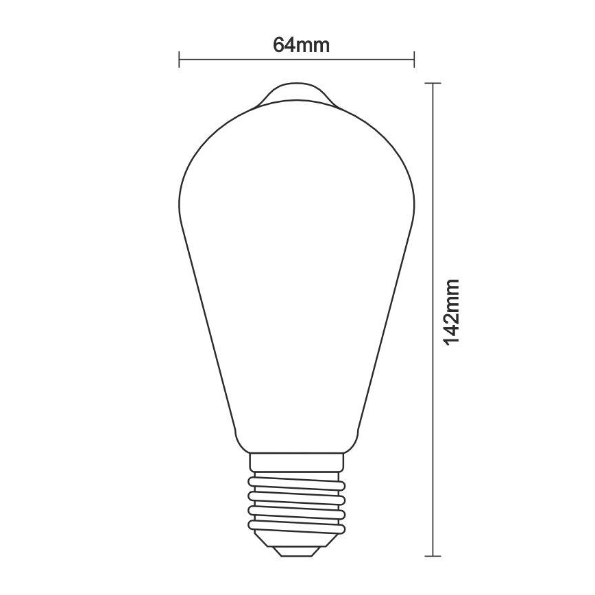 Bombilla LED FILAMENT ST64 E27/12W/230V 3000K