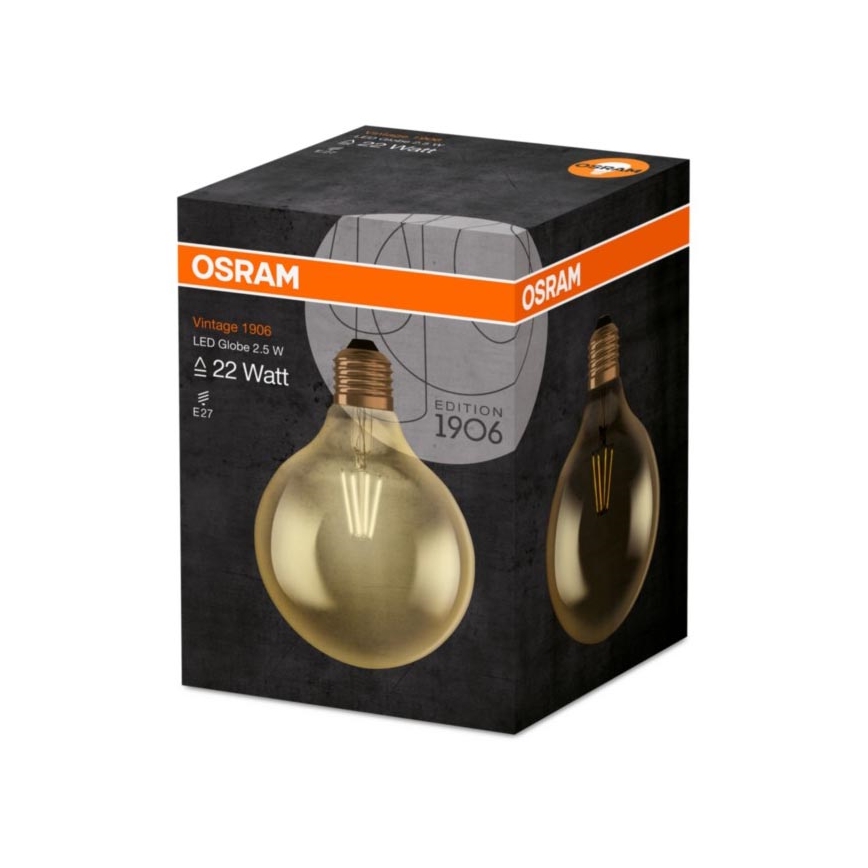 Bombilla LED GLOBE E27/2,5W/230V 2400K - Osram