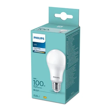 Bombilla LED Philips A60 E27/13W/230V 4000K