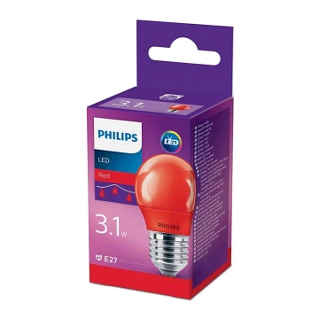 Bombilla LED Philips E27/3,1W/230V roja