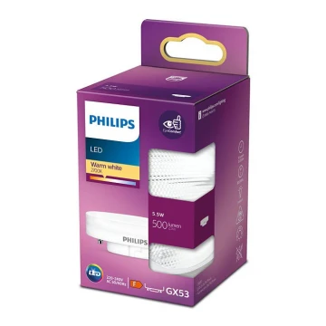 Bombilla LED Philips GX53/5,5W/230V 2700K